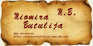 Miomira Butulija vizit kartica